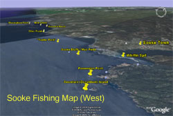 Sooke Fishing Map (West)