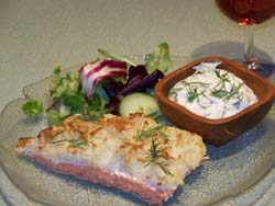 Potato-Crusted Salmon with Dill